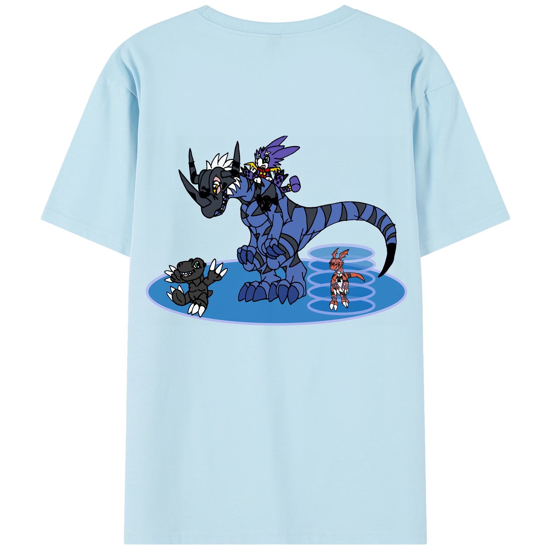 （画像用） Digimon デジタルモンスター/デジモン 綿100％半袖Tシャツ（背面プリント）